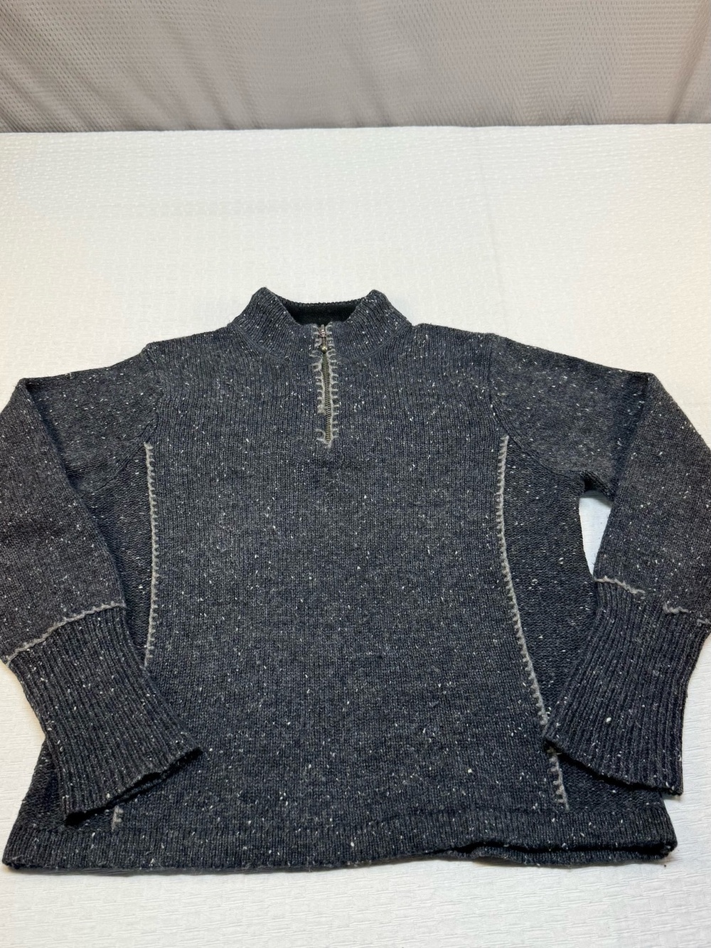 Woolrich Charcoal Heather Half-Zip Pullover Sweater Women’s Size Small